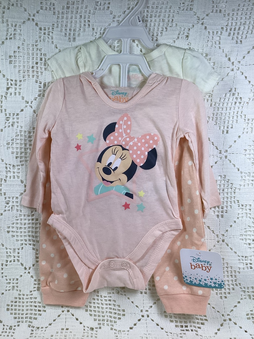 Disney Pink Minnie Mouse Long-Sleeve Bodysuit Set
